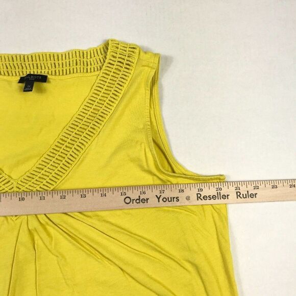 Talbots Womens Tank Yellow V-Neck Sleeveless Cotton Blend Top Plus Size 1X * - Picture 8 of 12